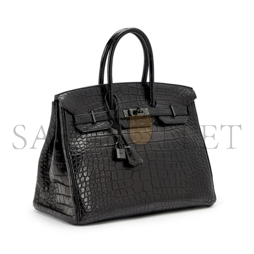 H**mes MASTER BIRKIN 35 SO BLACK MATTE ALLIGATOR (35*25*18cm)